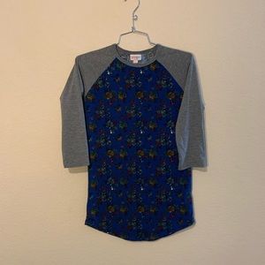 LuLaRoe Floral Randy Baseball Tee